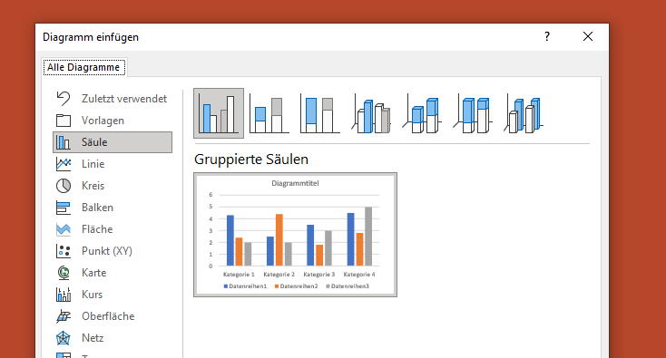 Diagrammtyp wählen